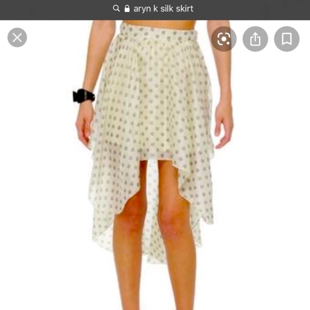 Bundle 3 for $30 modcloth Aryn k xs high low ivory print silk skirt